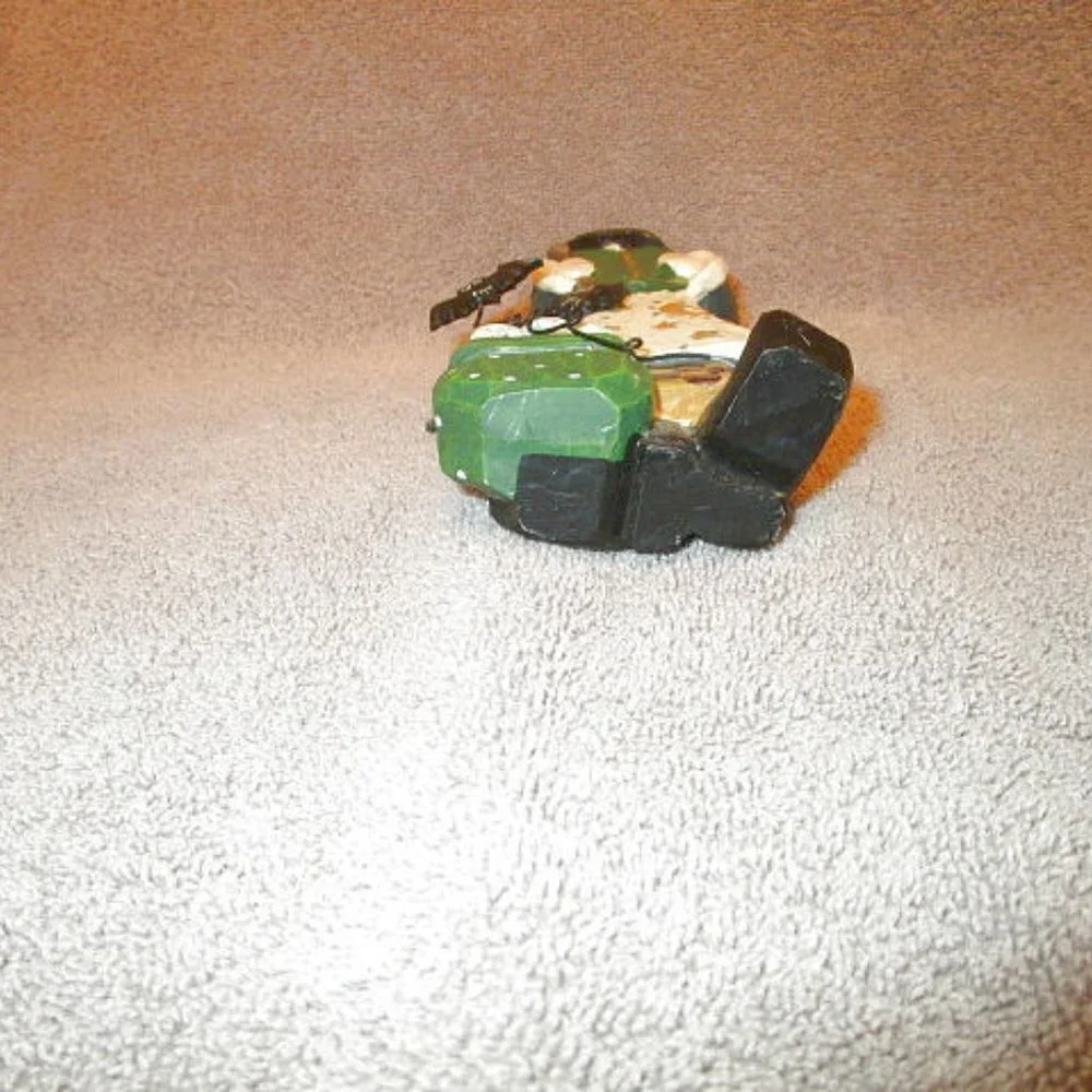 Witch Magic Figurine Celestial Moon & Stars  Swinging Bats Cauldron Spells 8”